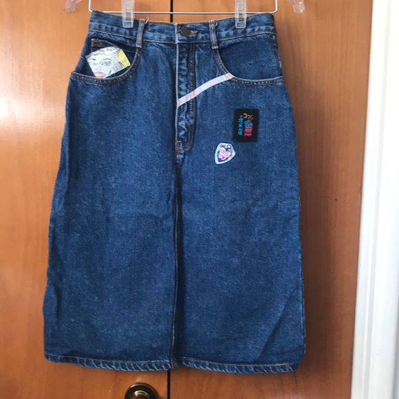 Dresses & Skirts - Vintage Paris express -Denim  skirt